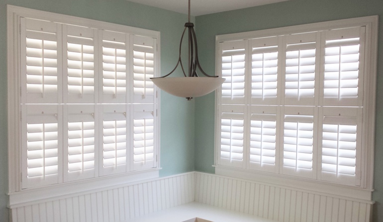 Seattle white shutters in dining room